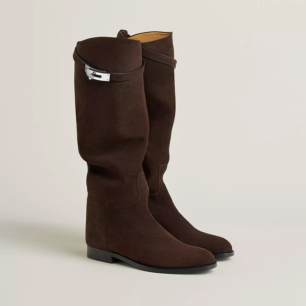 Designer Shoes Hermès Suede Equestrian Boots #394670 | Nigo Office