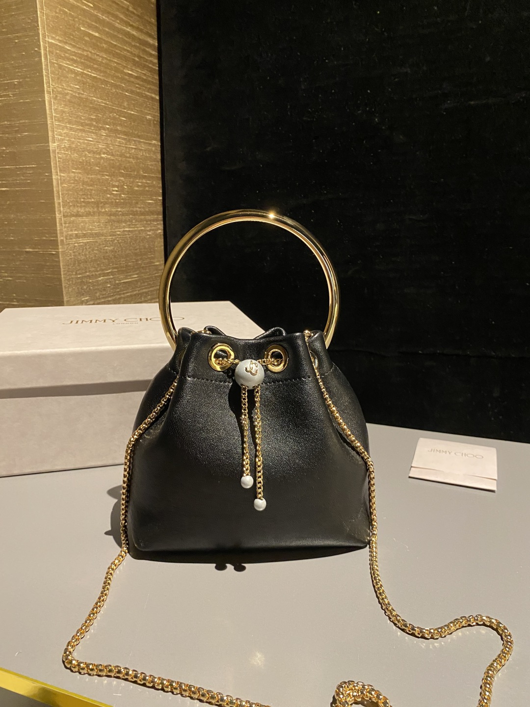 [TOP] JIMMY CHOO Bon Bon Bag 16*15*9.5CM - Black - 711 Luxury