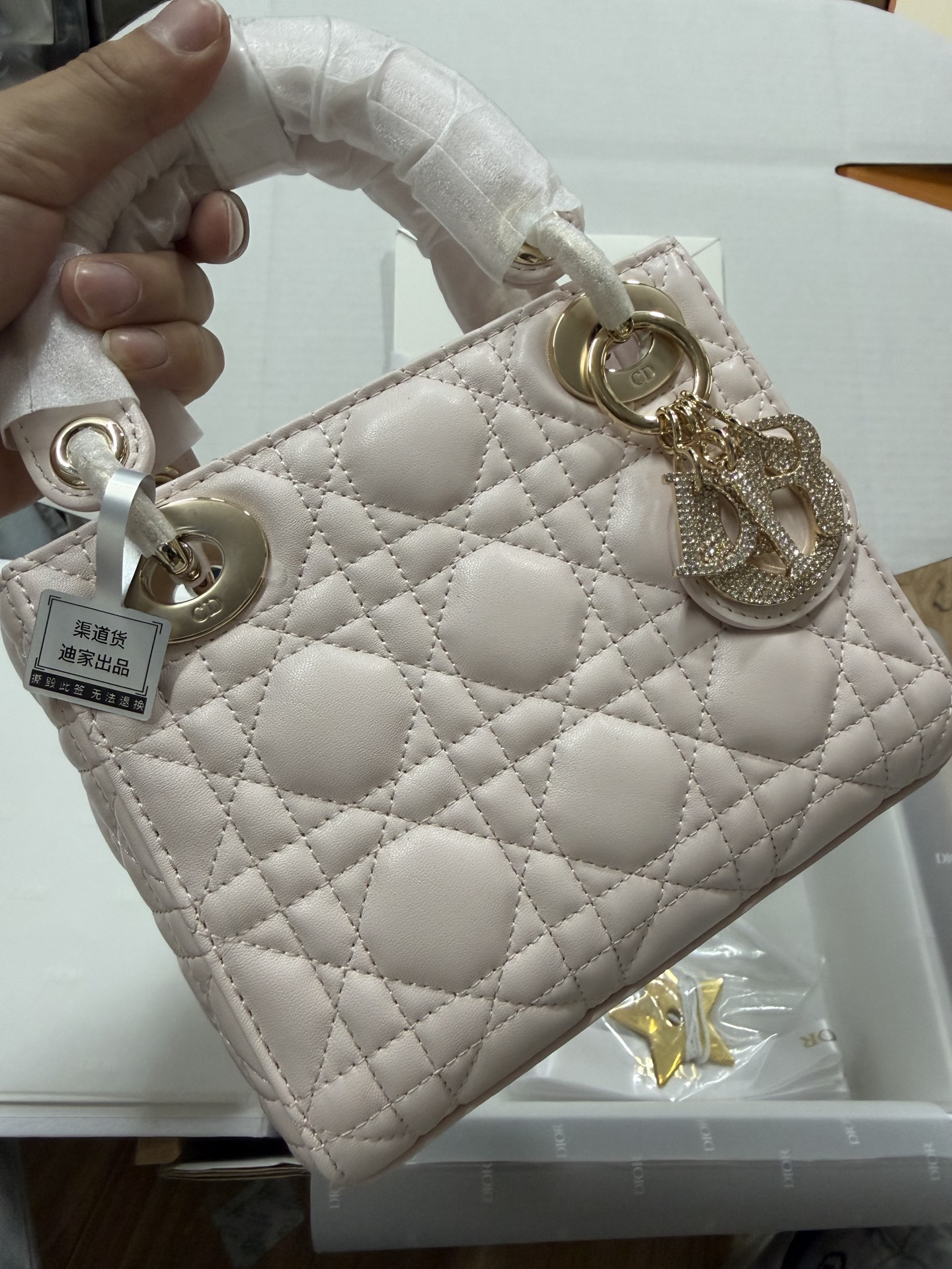 [TOP] Christian Dior Lady Dior Bag 17cm - Pink - 711 Luxury