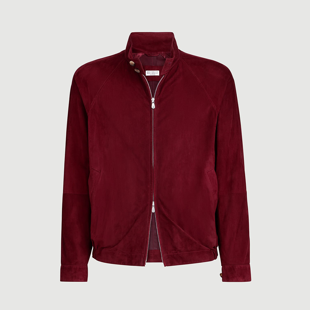 Brunello Cucinelli Clothing Brunello Cucinelli Suede jacket for Man in Cherry #394818 | Nigo Office