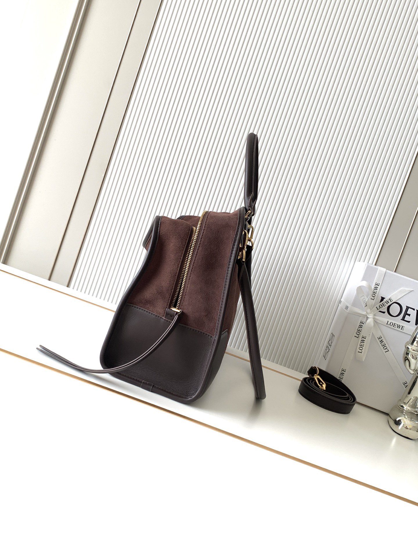 [TOP] LOEWE Amazona 180 Suede Bag 34.5*27*14 CM - Dark Chestnut - 711 Luxury