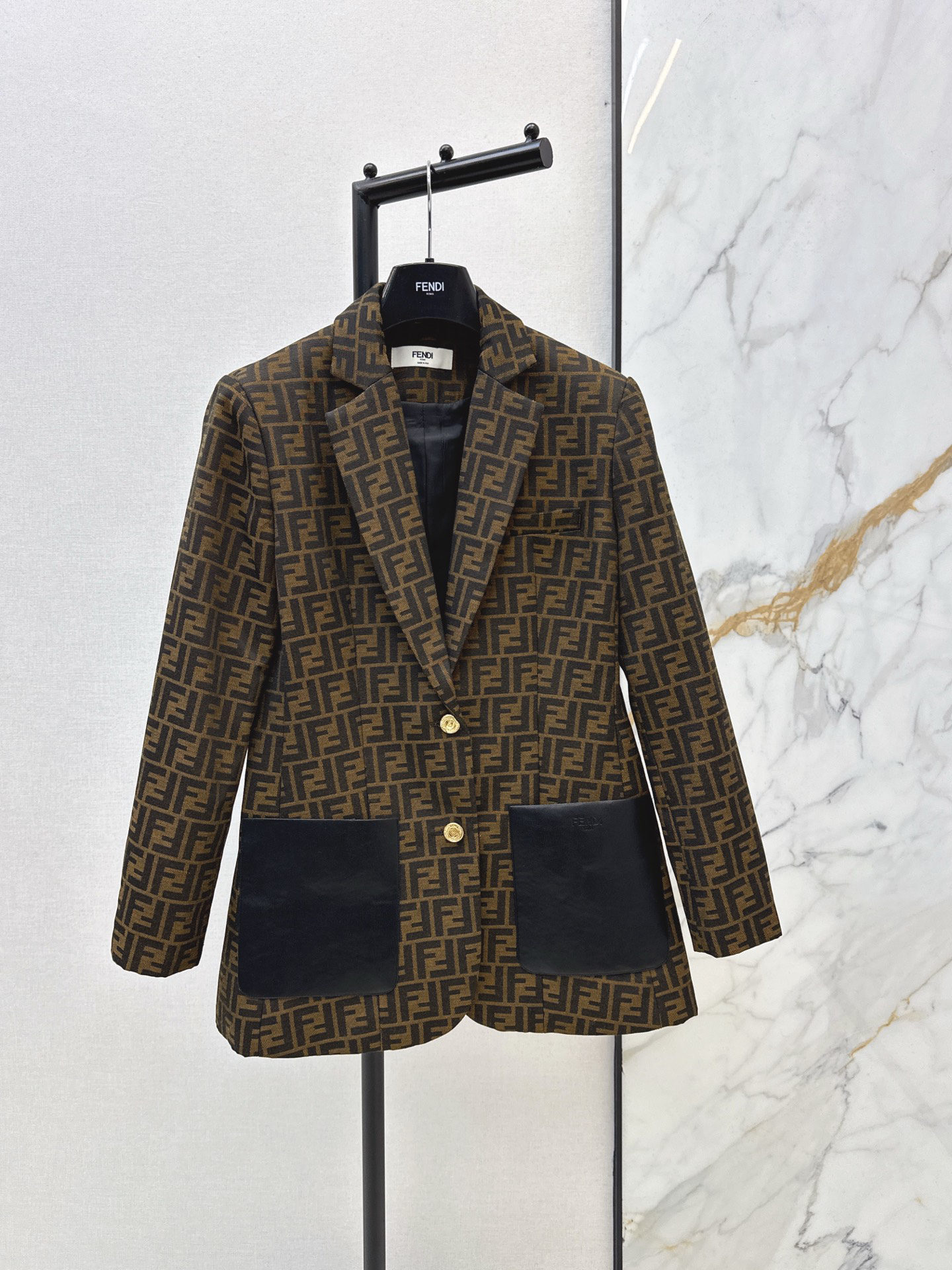 [TOP] FENDI FF Monogram Blazer - Brown