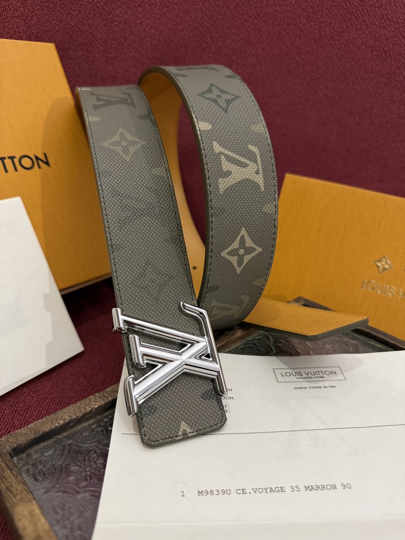 [TOP] Louis Vuitton LV Initials Monogram Surplus Belt 4cm - Green - 711 Luxury