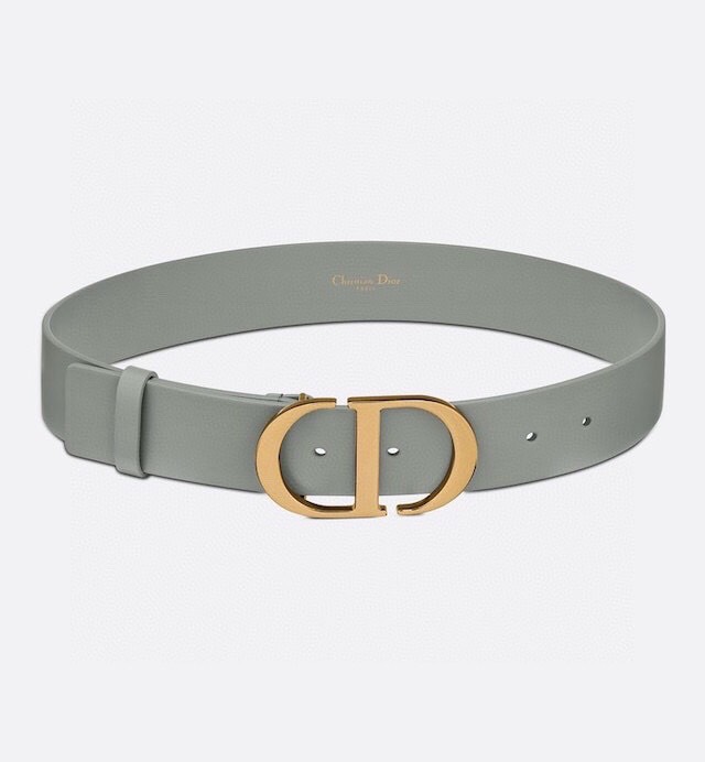 [TOP] Christian Dior Belt Cowhide 35mm - Gray - 711 Luxury