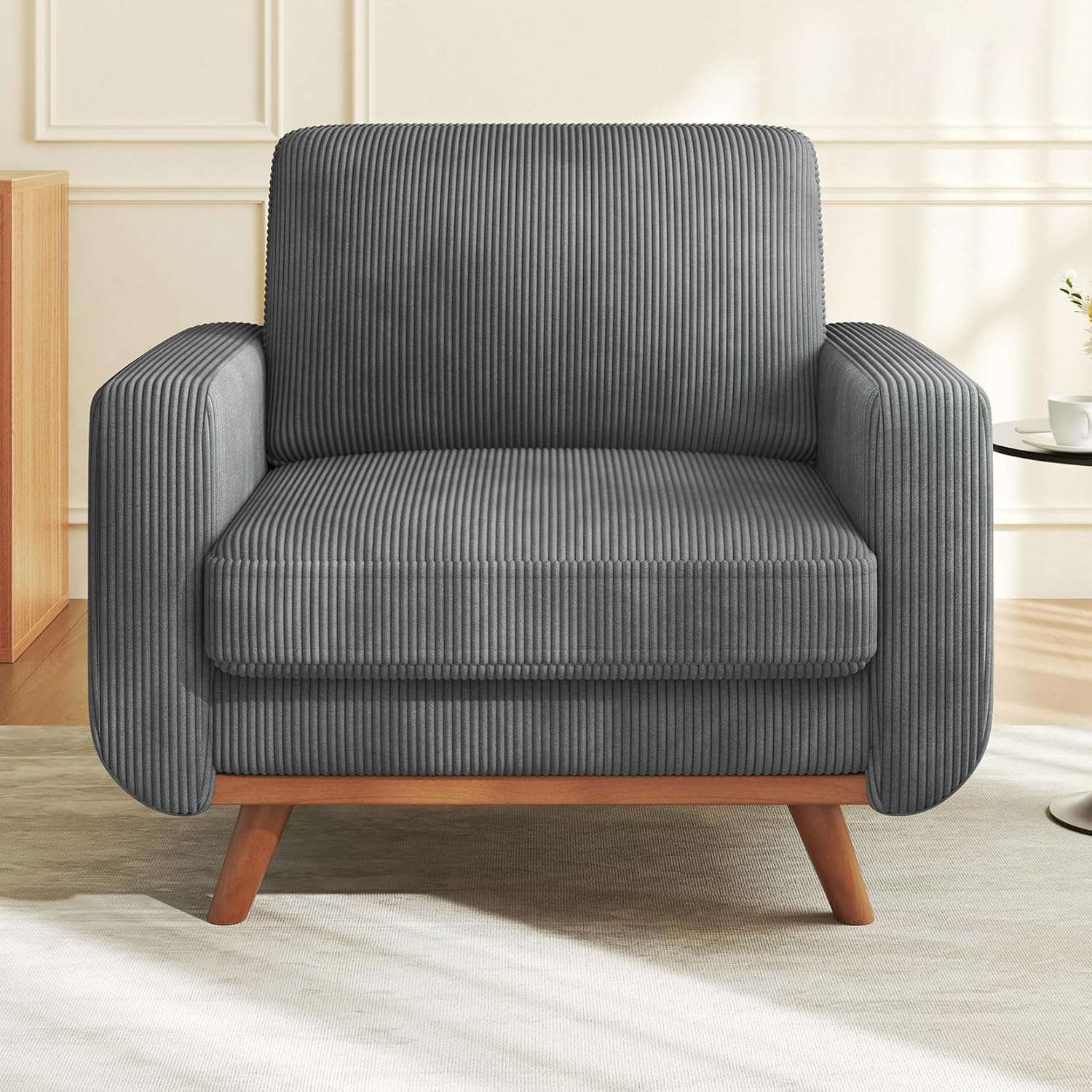 Vesgantti 172cm Loveseat Sofa Green, Comfy Corduroy Couch with Spring Cushion, 2 Seater Sofa with Solid Wood, Sofa Couch with Deep Seat, Sofa for Bedroom, Loveseat for Living Room, Green Office Couch