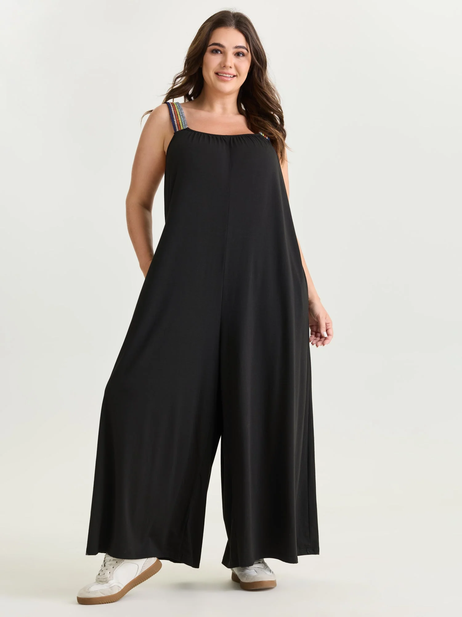 Supersoft Stretchy Colorful Straps Jumpsuit