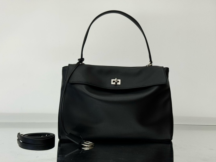 [TOP] BALENCIAGA Rodeo Bag 35x23x11cm - Black & SHW - 711 Luxury