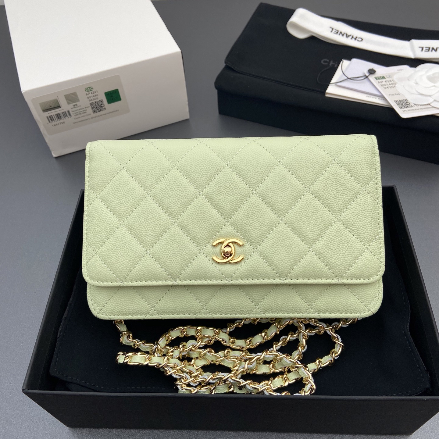 [TOP] CHANEL Woc Bag  20-13-3.5cm - Light Green