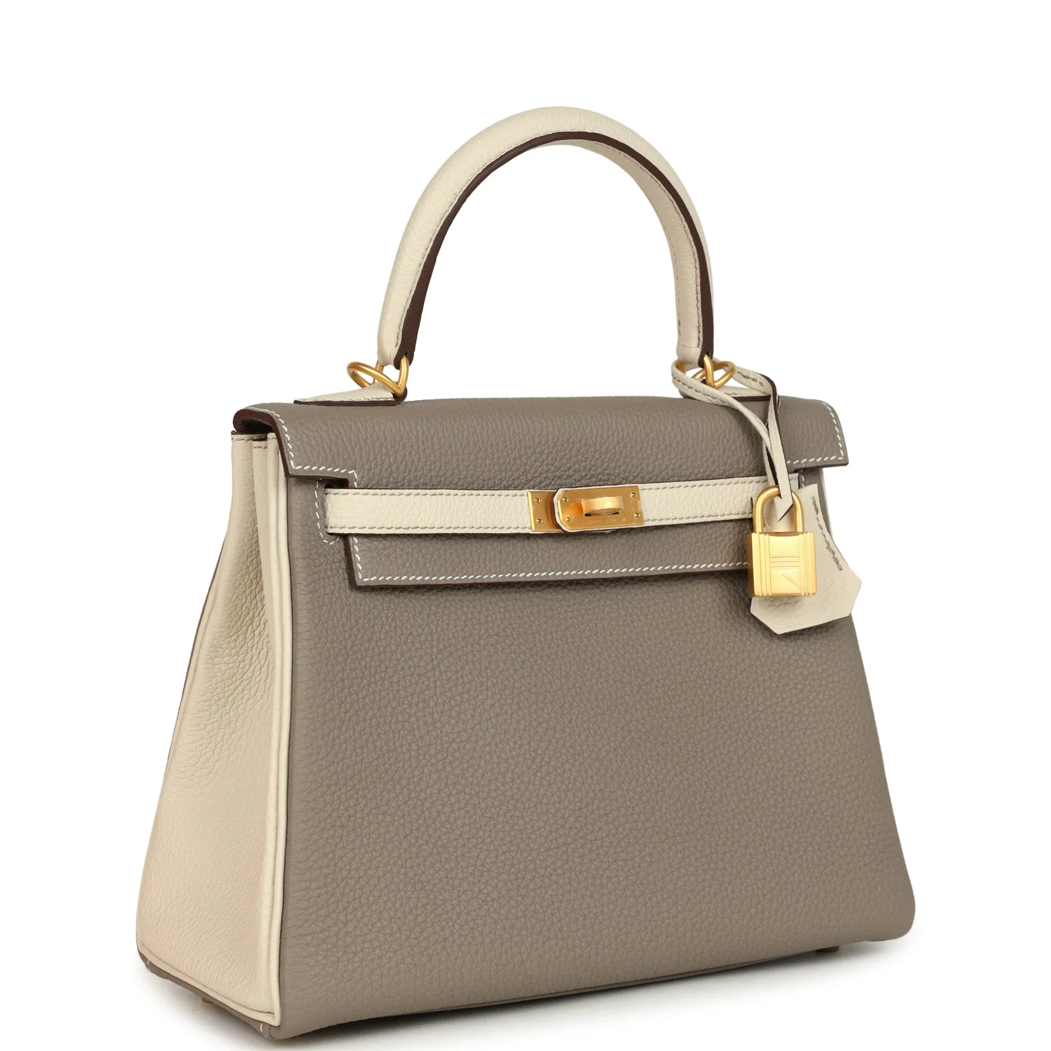 Hermes Special Order (HSS) Kelly Retourne  Beton and Etoupe Togo Brushed Gold Hardware