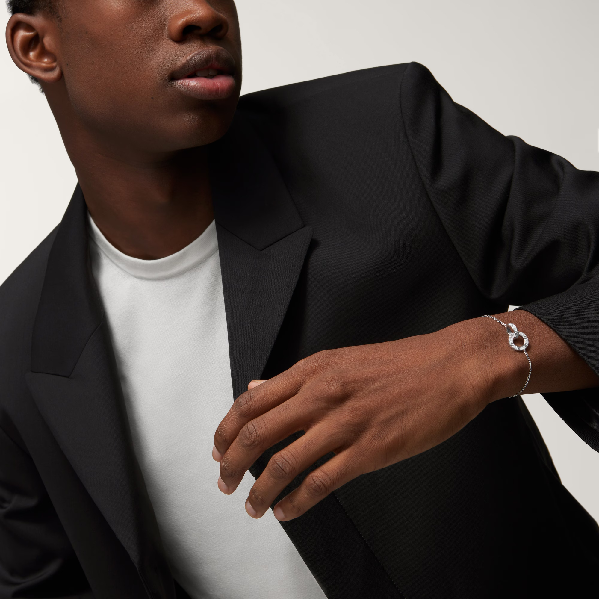 Carty Love Luna Loop Bracelet, White Gold, Paved