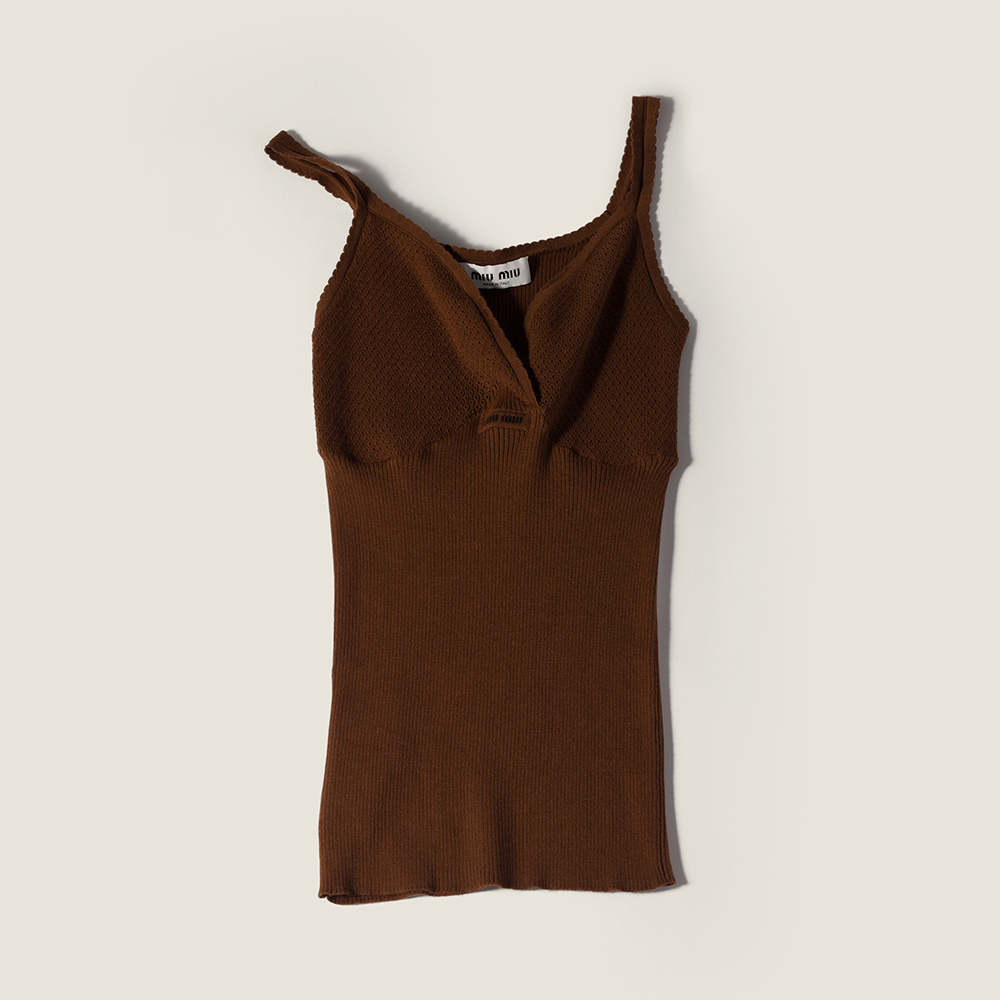 MiuMiu Astro Cotton Knit Top  #381973