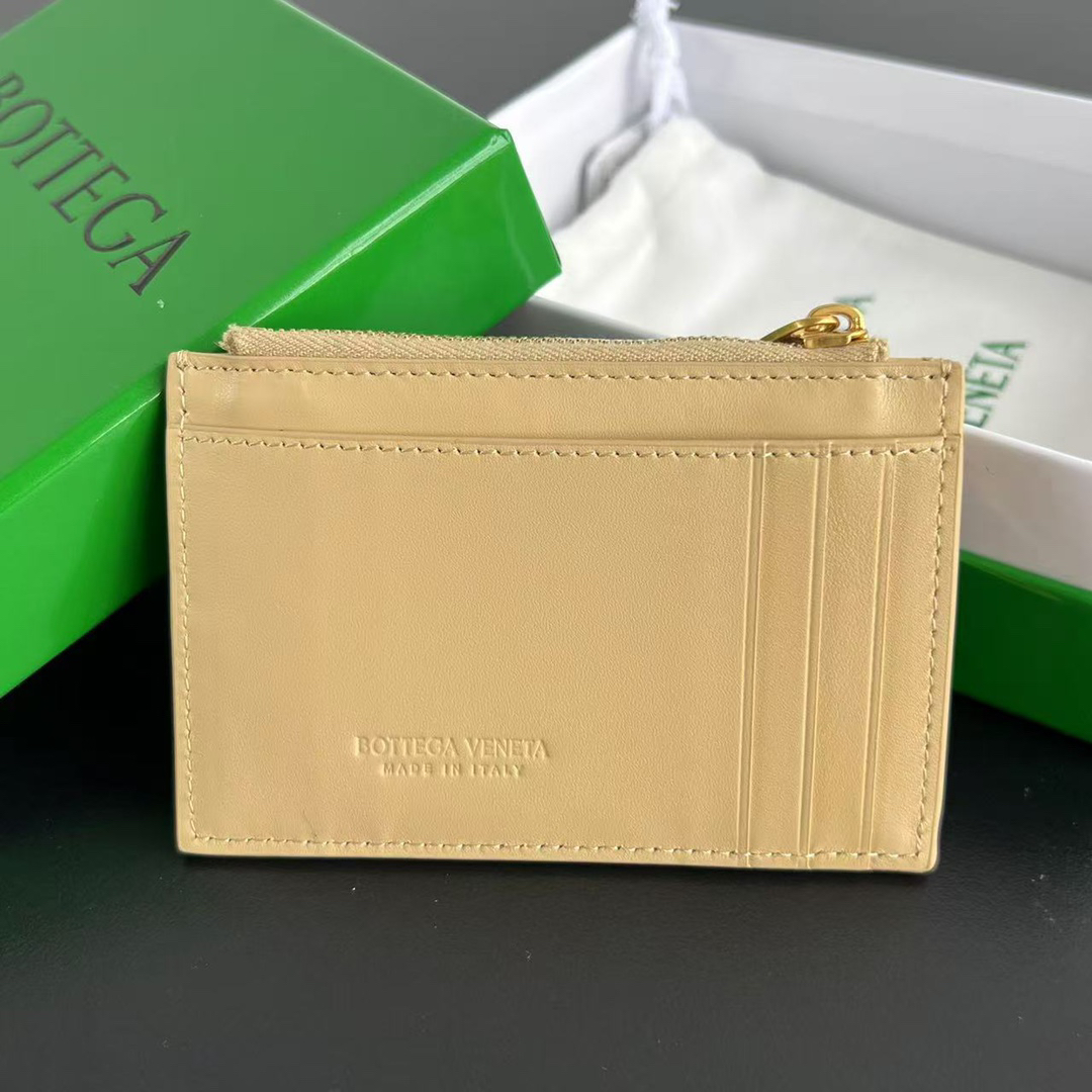 [TOP] Bottega Veneta BV  Card Holder 12x8x0.5 cm  -  Apricot - 711 Luxury