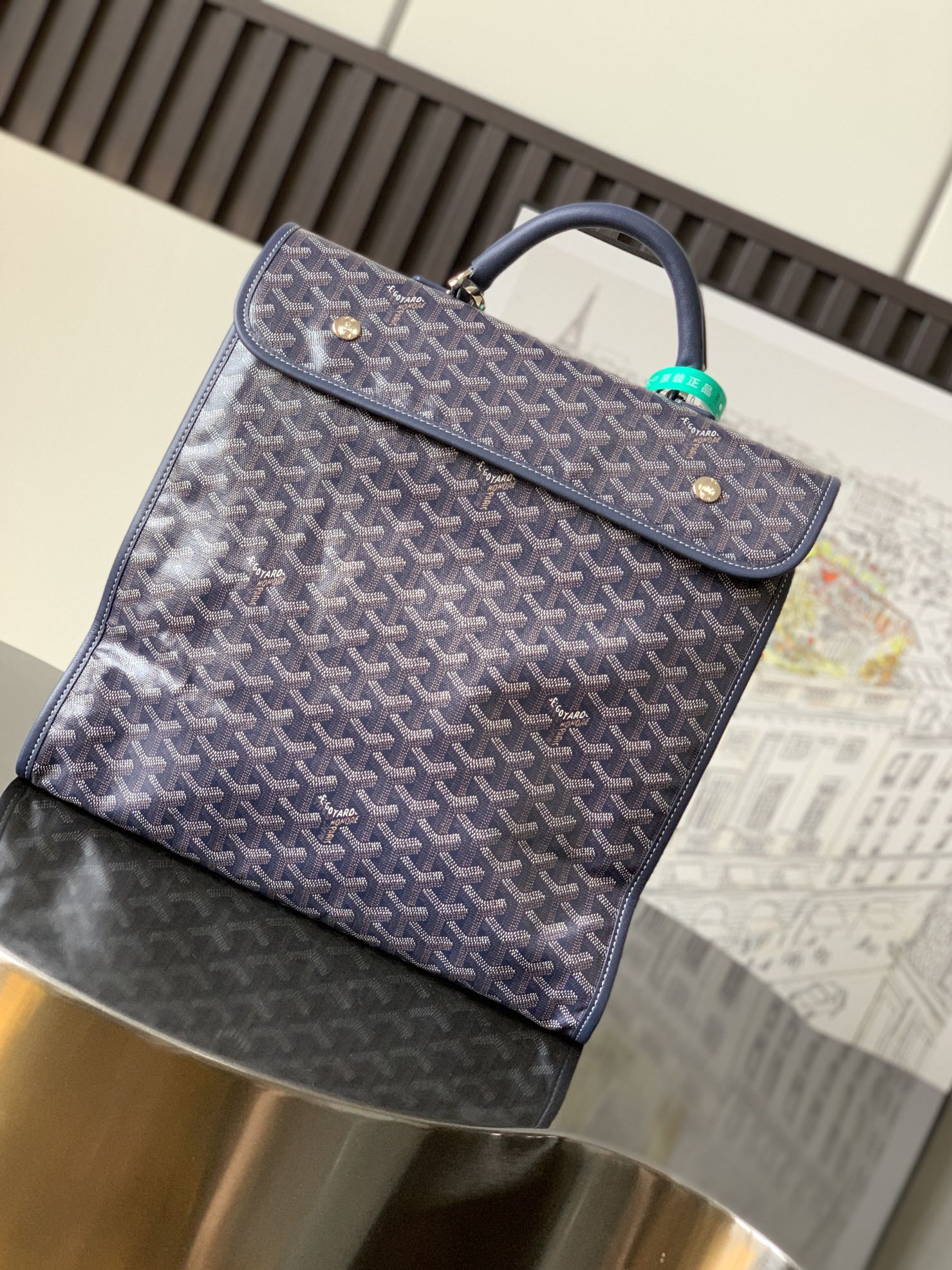 [TOP] Goyard Saint Léger Backpack 37x15x34cm - Navy Blue - 711 Luxury