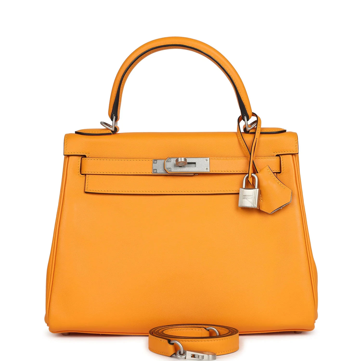 Hermes Special Order (HSS) Kelly Retourne  Jaune D'Or Swift Brushed Palladium Hardware