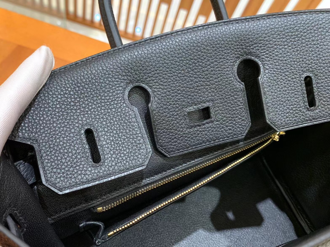 [TOP] HERMES Birkin Togo Leather 25cm - Noir & GHW