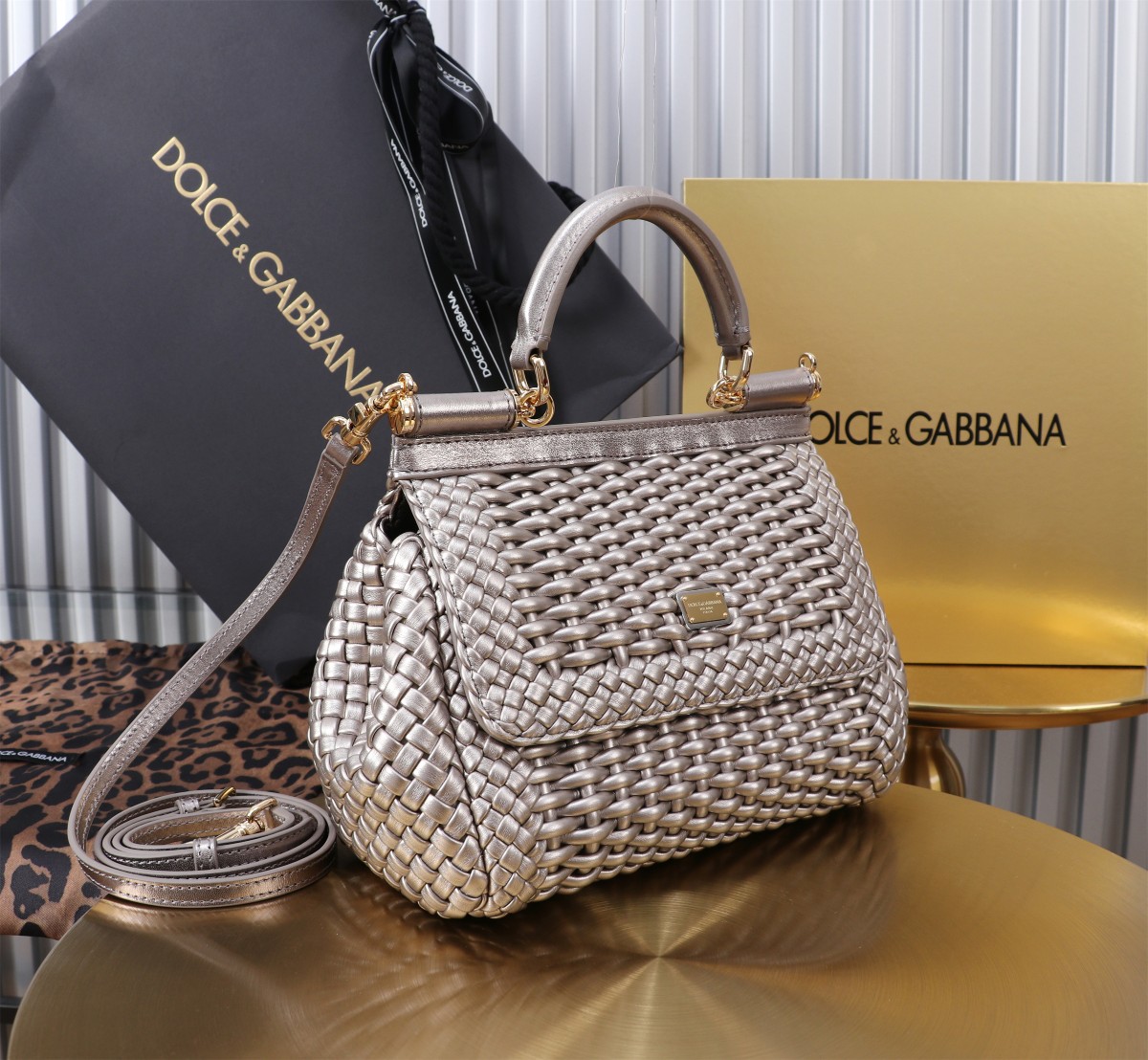 [TOP] Dolce & Gabbana D&G Sicily Bag 20 x 16 x 8 CM - Sliver - 711 Luxury