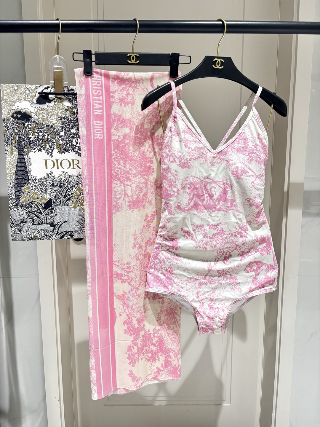 [TOP] Christian Dior One-Piece Swimsuit Set - Pink - 711 Luxury