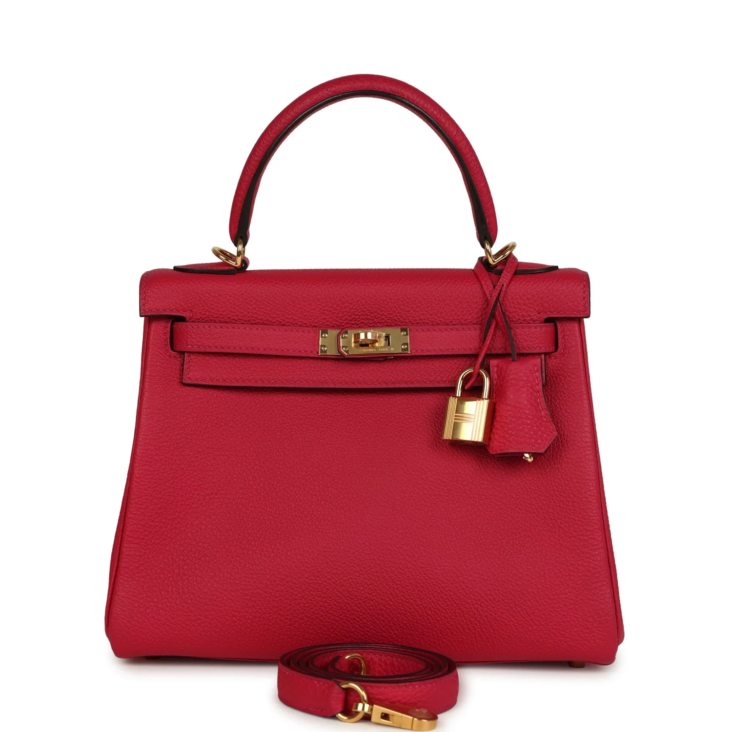 Hermes Kelly Retourne  Framboise Togo Gold Hardware