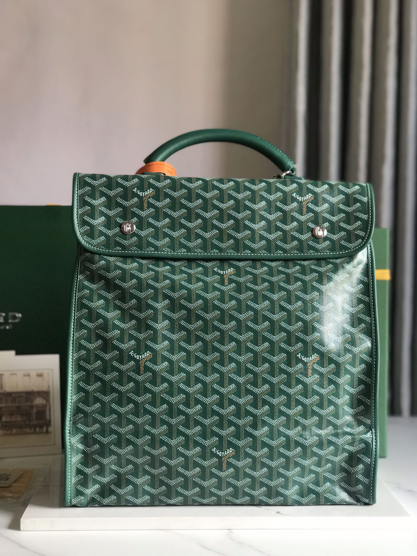 [TOP] Goyard Saint Léger Backpack 37x15x34cm - Green - 711 Luxury
