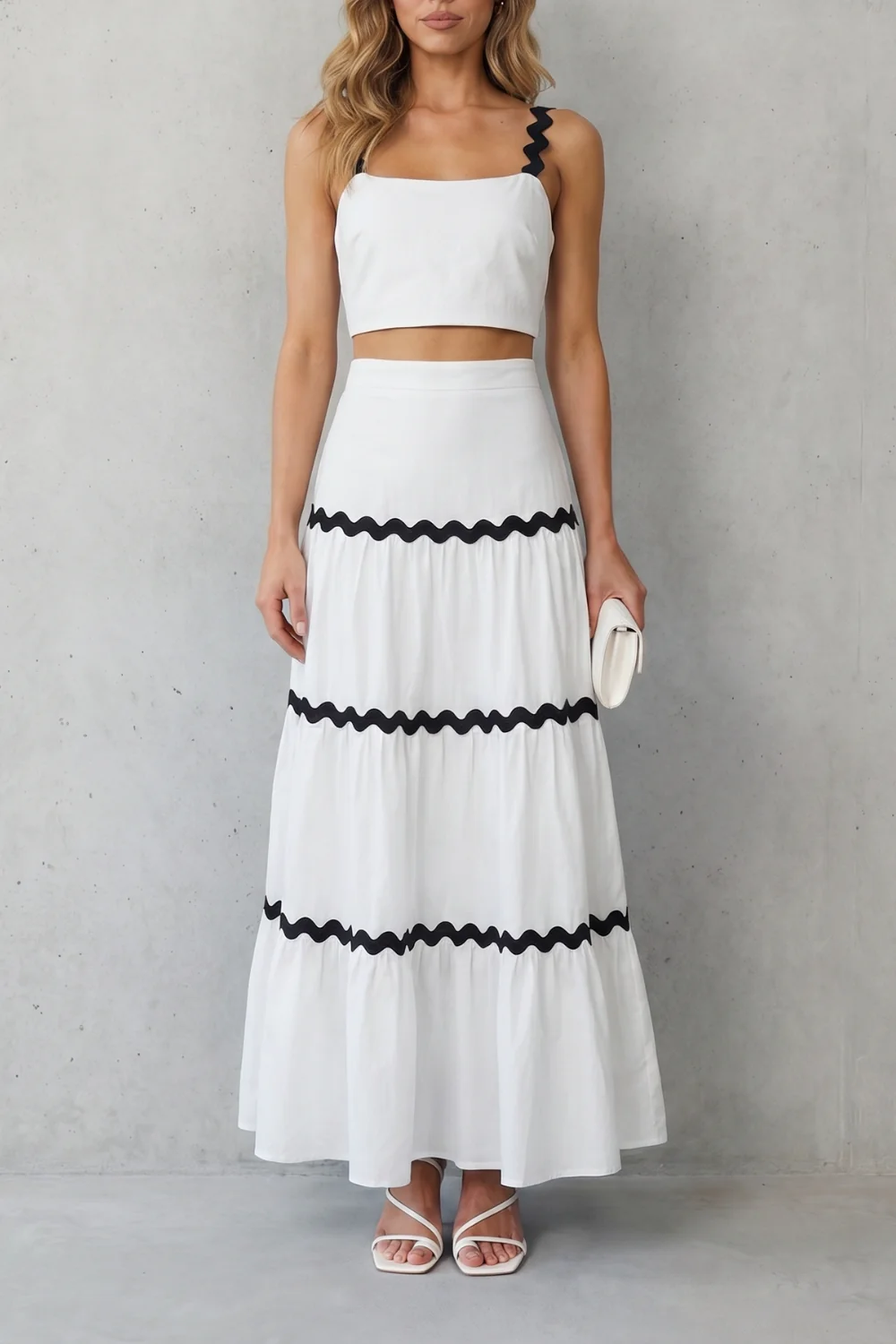 Marivelle – Wave trim summer set – Skirt set