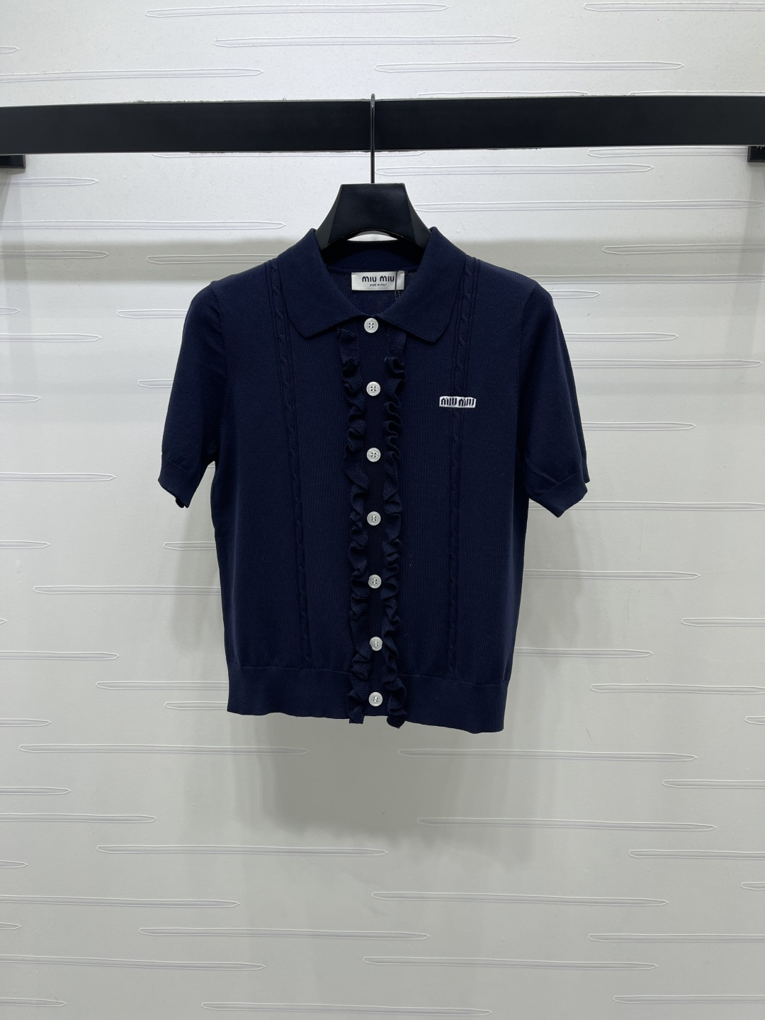 [TOP] Miu Miu Knit Top - Navy Blue - 711 Luxury