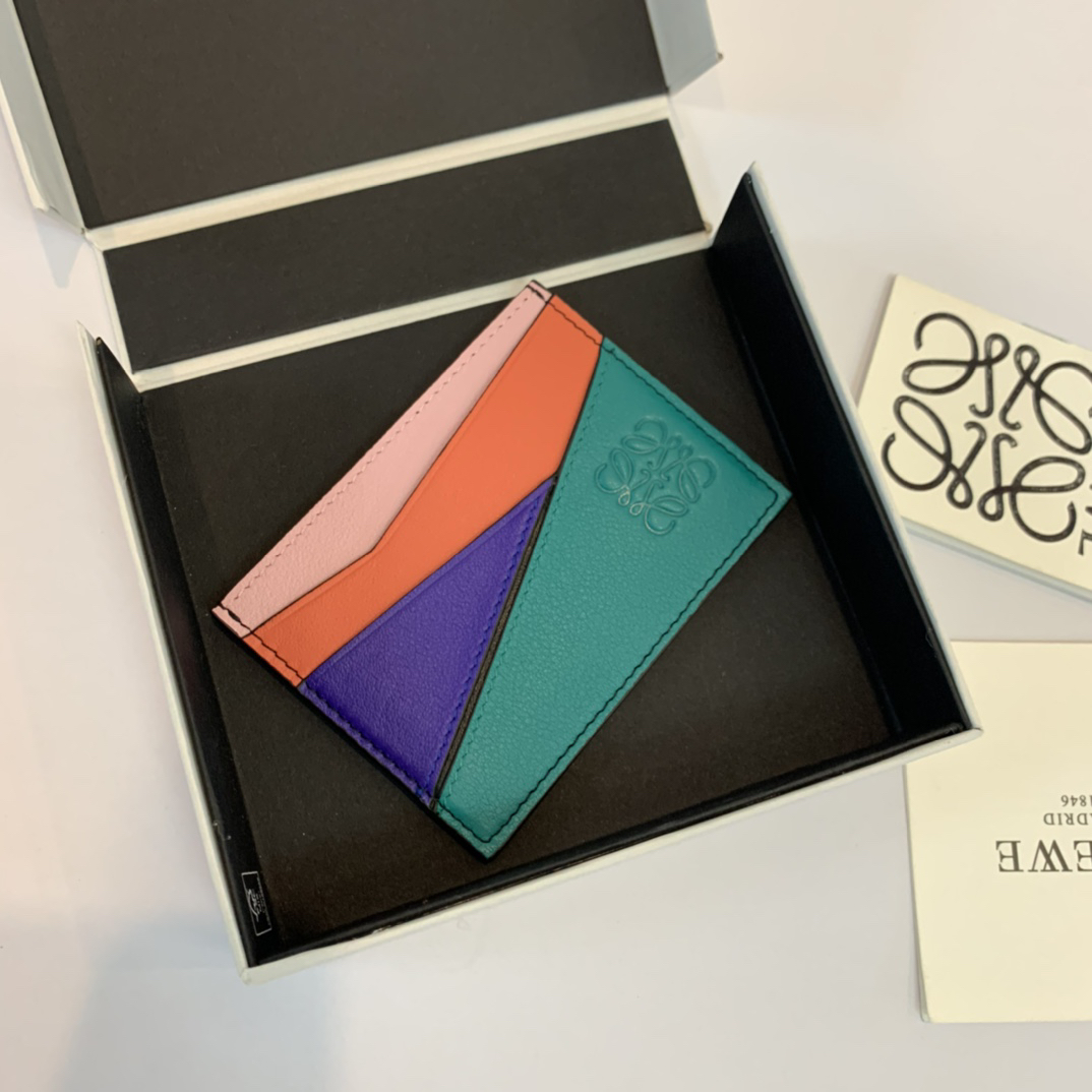 [TOP] LOEWE Card Holder 10.5*7.5cm - Green and Pink