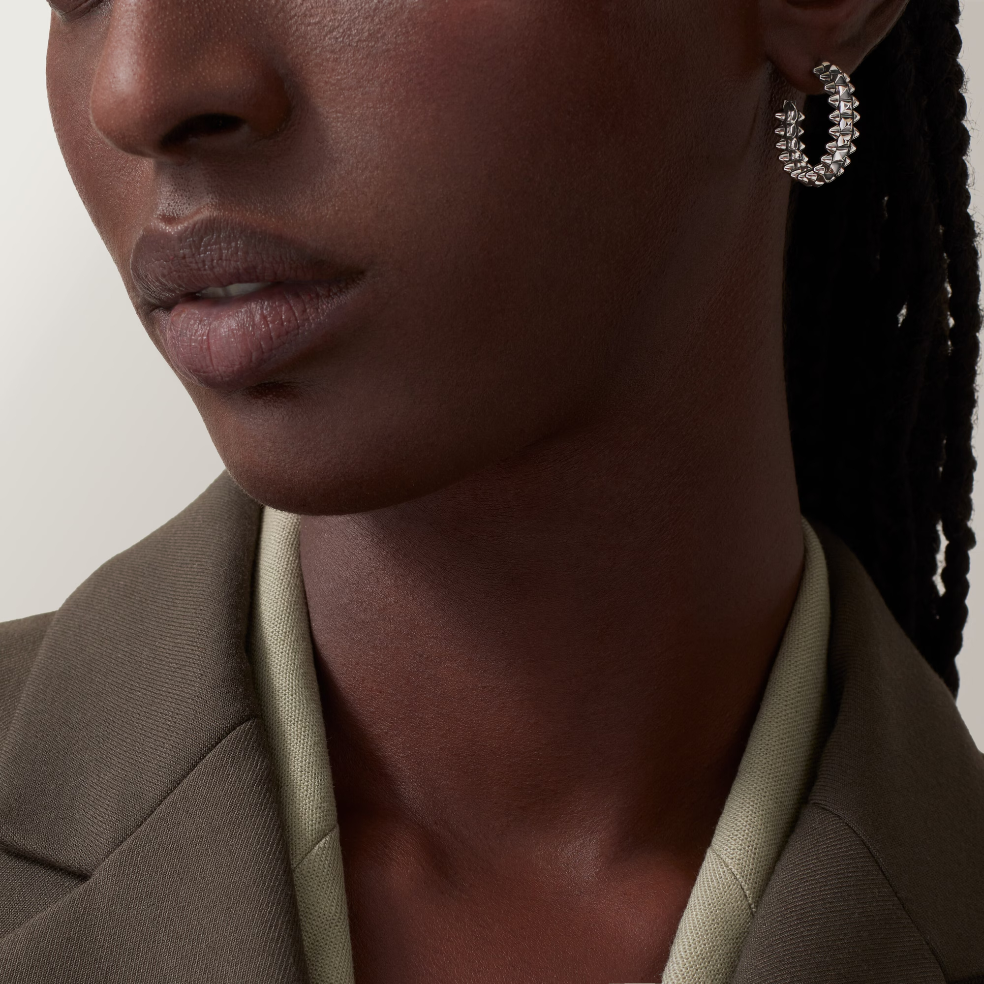 Carty Bullet Earrings, White Gold, Small Model