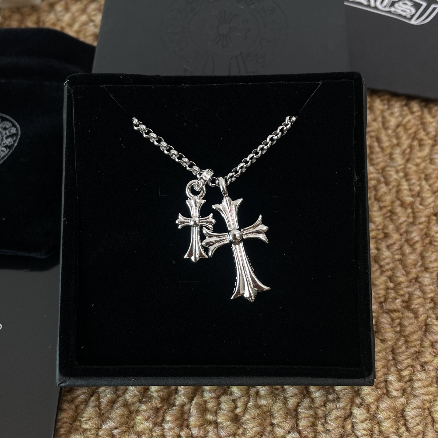 Chrome Hearts Double Cross Necklace #385196