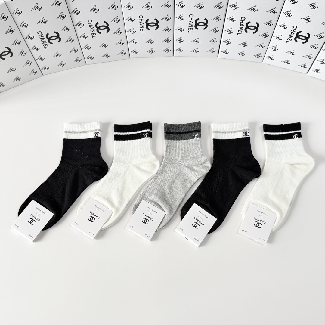 [TOP] CHANEL Socks - 5 Pieces as a Set - 711 Luxury