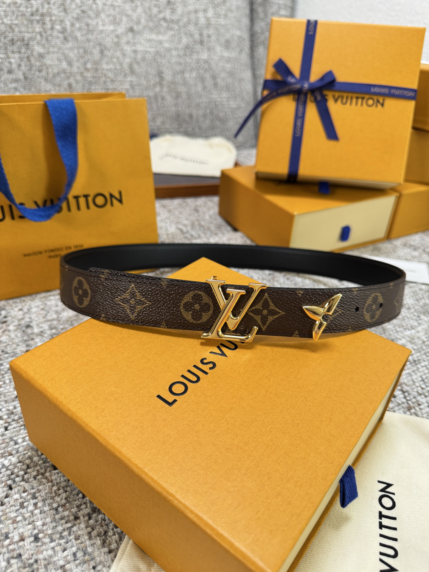 [TOP] Louis Vuitton LV Belt 3 cm - Brown - 711 Luxury