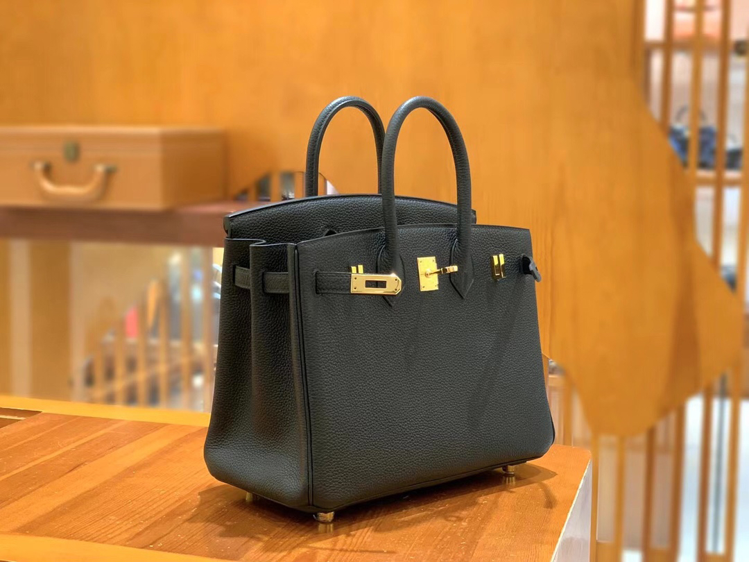 [TOP] HERMES Birkin Togo Leather 25cm - Noir & GHW