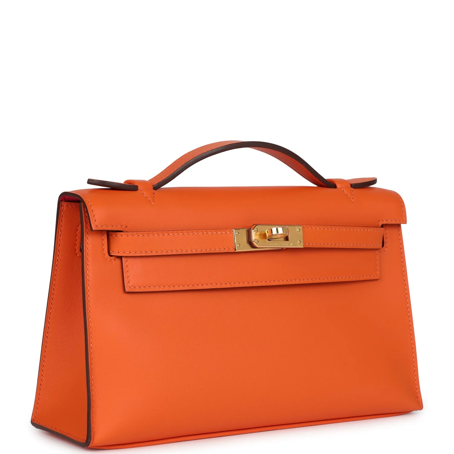 Hermes Special Order (HSS) Kelly Pochette Orange Verso Swift Gold Hardware