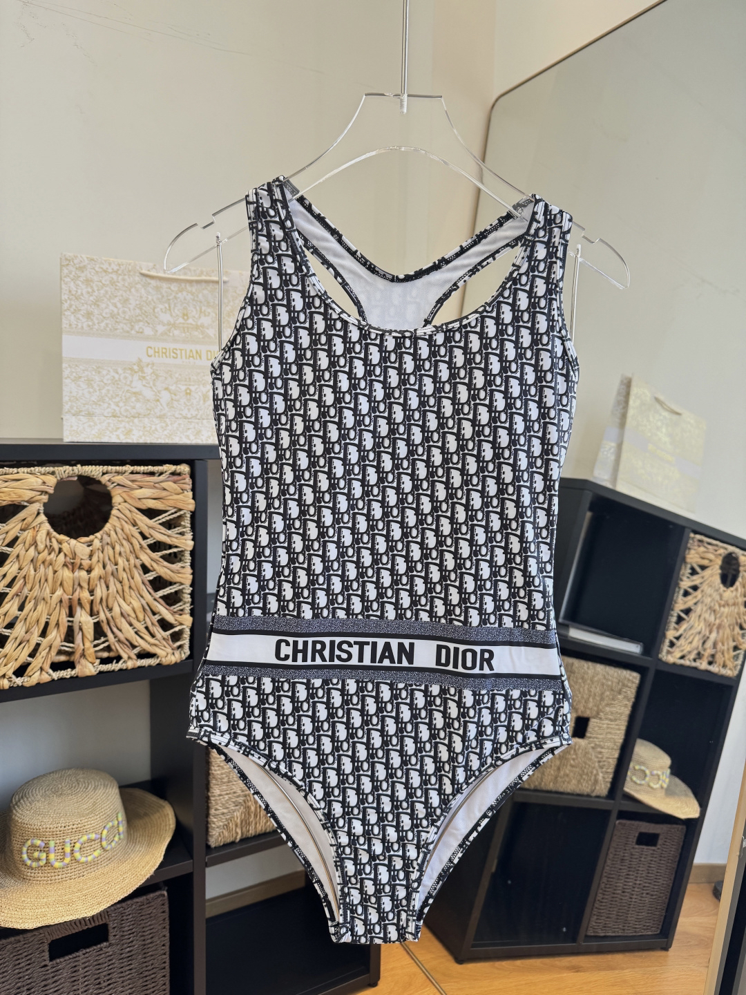 [TOP] Christian Dior One-Piece Swimsuit - Black and White - 711 Luxury