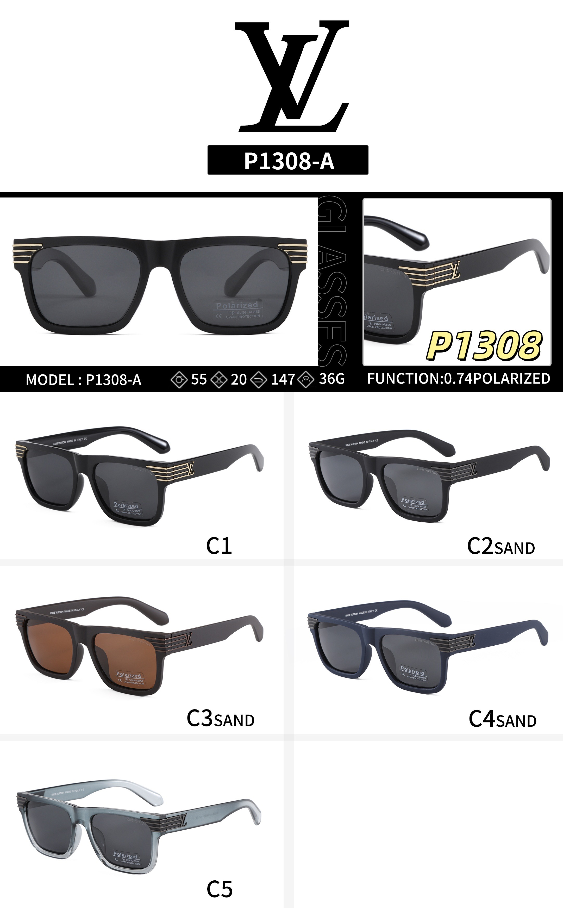 [TOP] Louis Vuitton LV Sunglasses - 5 Colors - 711 Luxury