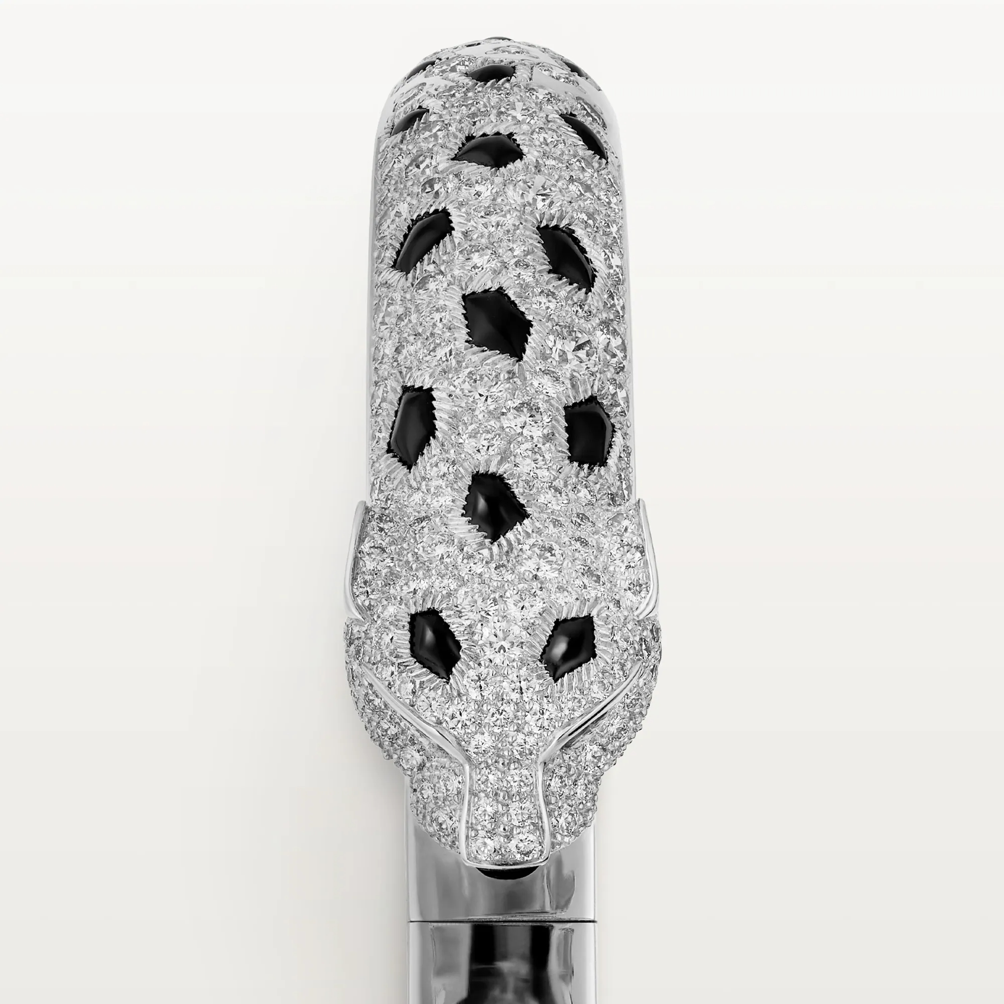 Carty Panther Motif Bracelet, White Gold, Medium Model Half-Paved