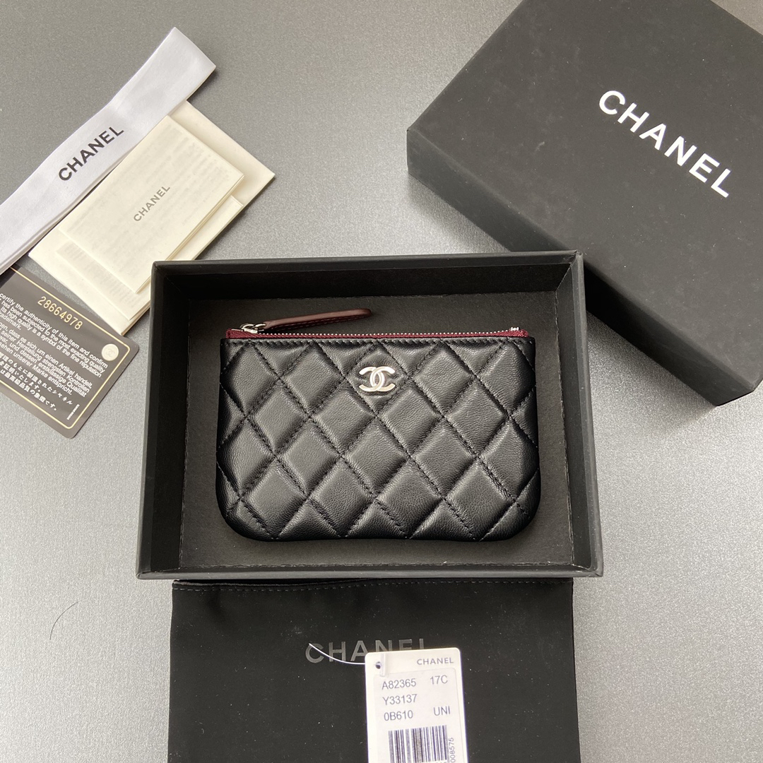 [TOP] CHANEL Sheepskin Wallet 15cm - Black - SHW - 711 Luxury