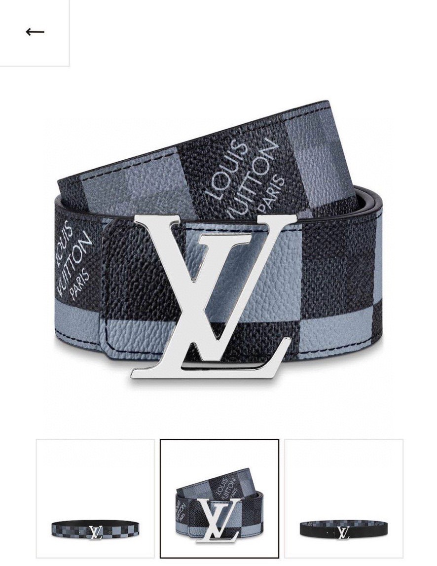 [TOP] Louis Vuitton LV Belt 4 cm - Black and Blue - 711 Luxury