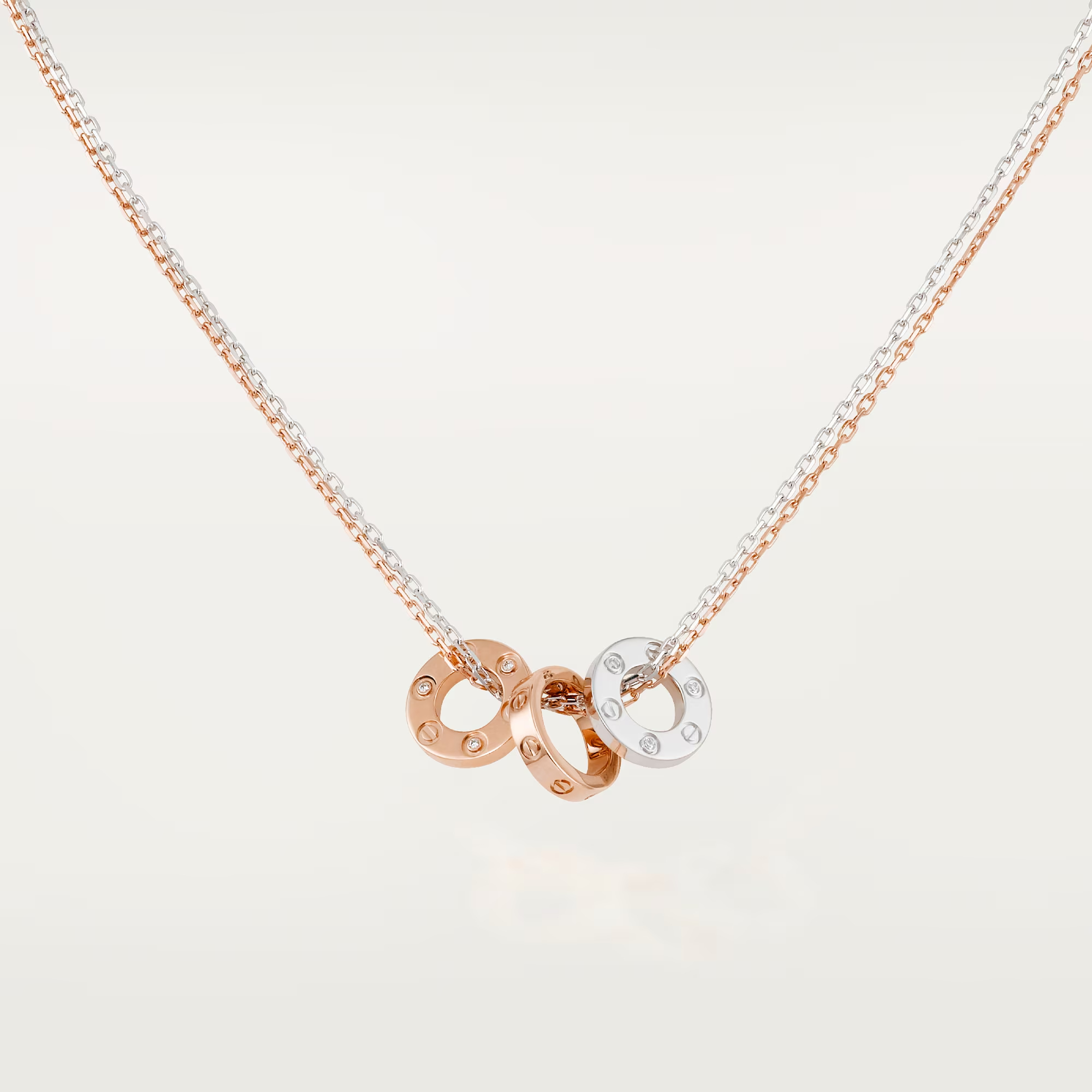 Carty Love Luna Loop Necklace, Rose Gold, 6 Moissanite