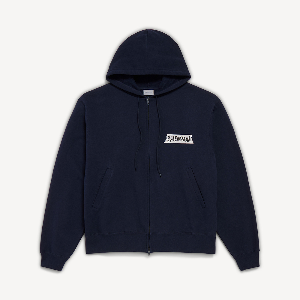 Balenciaga Clothing Balenciaga Masking Tape Oversized Zip-up Hoodie #390148 | Nigo Office