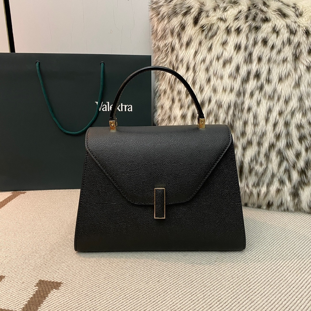 [TOP] VALEXTRA lside Bag 26x20x12cm - Black - 711 Luxury
