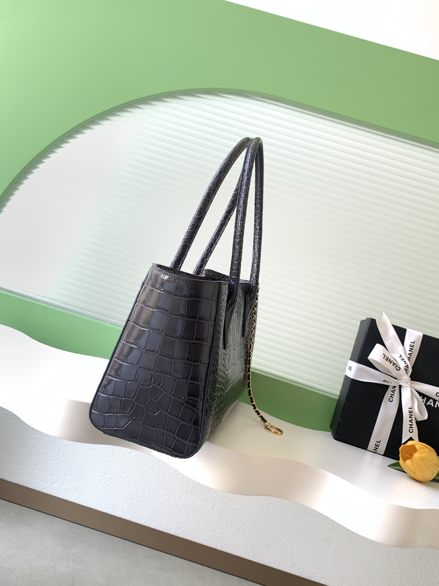 [TOP] CHANEL Cerf Series Tote Bag Crocodile Pattern 20-39-13cm - 4 Colors - 711 Luxury