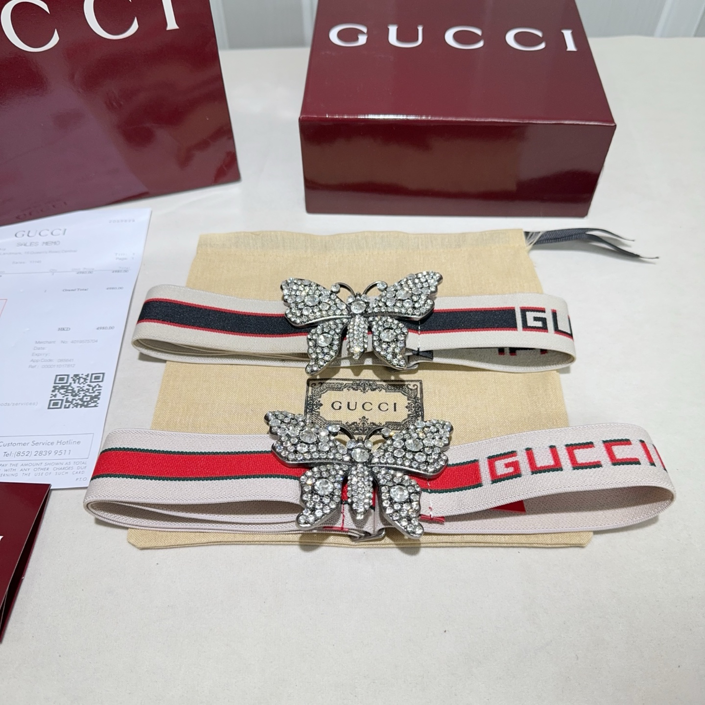 [TOP] GUCCI Elastic Nylon Fabric Belt 3.8 cm - 2 Colors - 711 Luxury