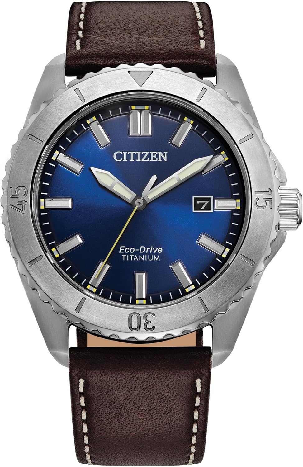 Citizen Men's Eco-Drive Brycen Sport Casual Watch, Silver-Tone Super Titanium Case, 3 Hand, Date