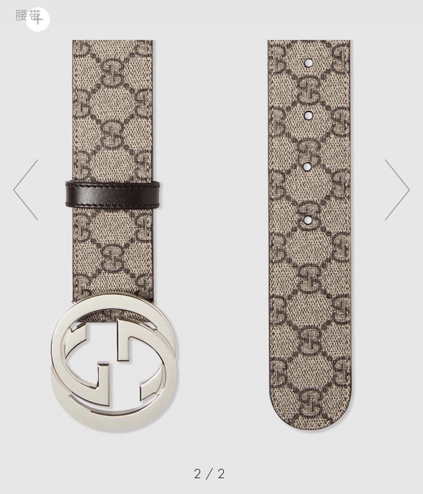 [TOP] GUCCI Belt 3.8cm - Gray - 711 Luxury