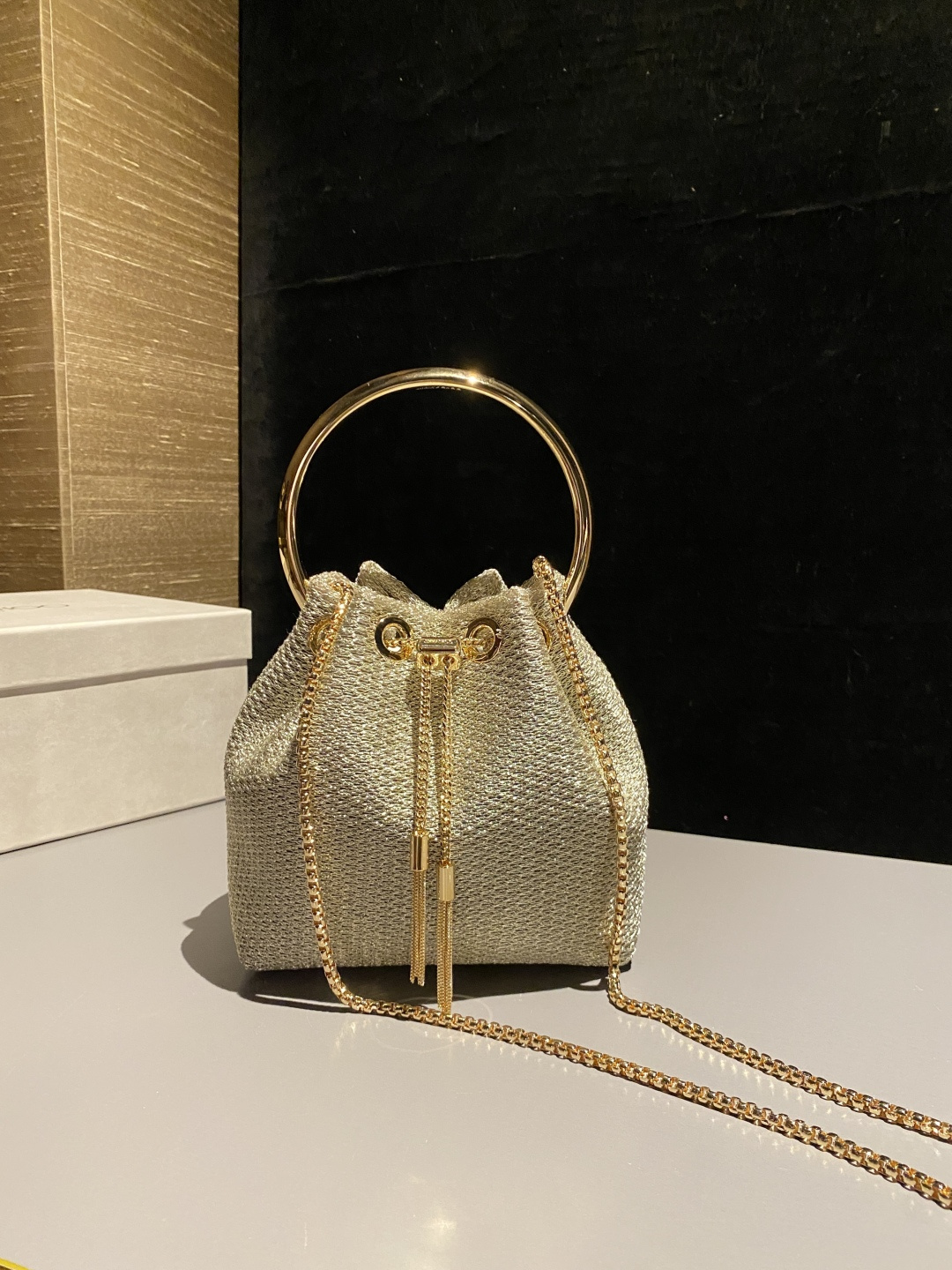 [TOP] JIMMY CHOO Bon Bon Bag 16*15*9.5CM - Gold - 711 Luxury