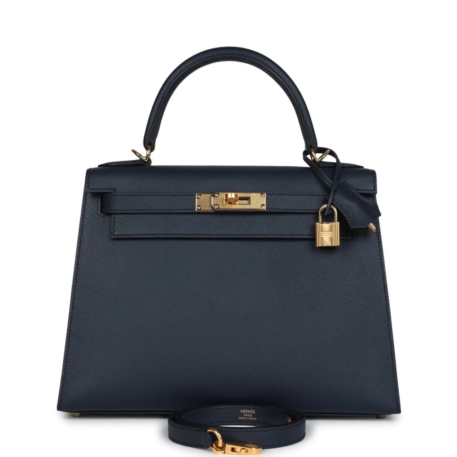 Hermes Kelly Sellier  Bleu Indigo Epsom Gold Hardware