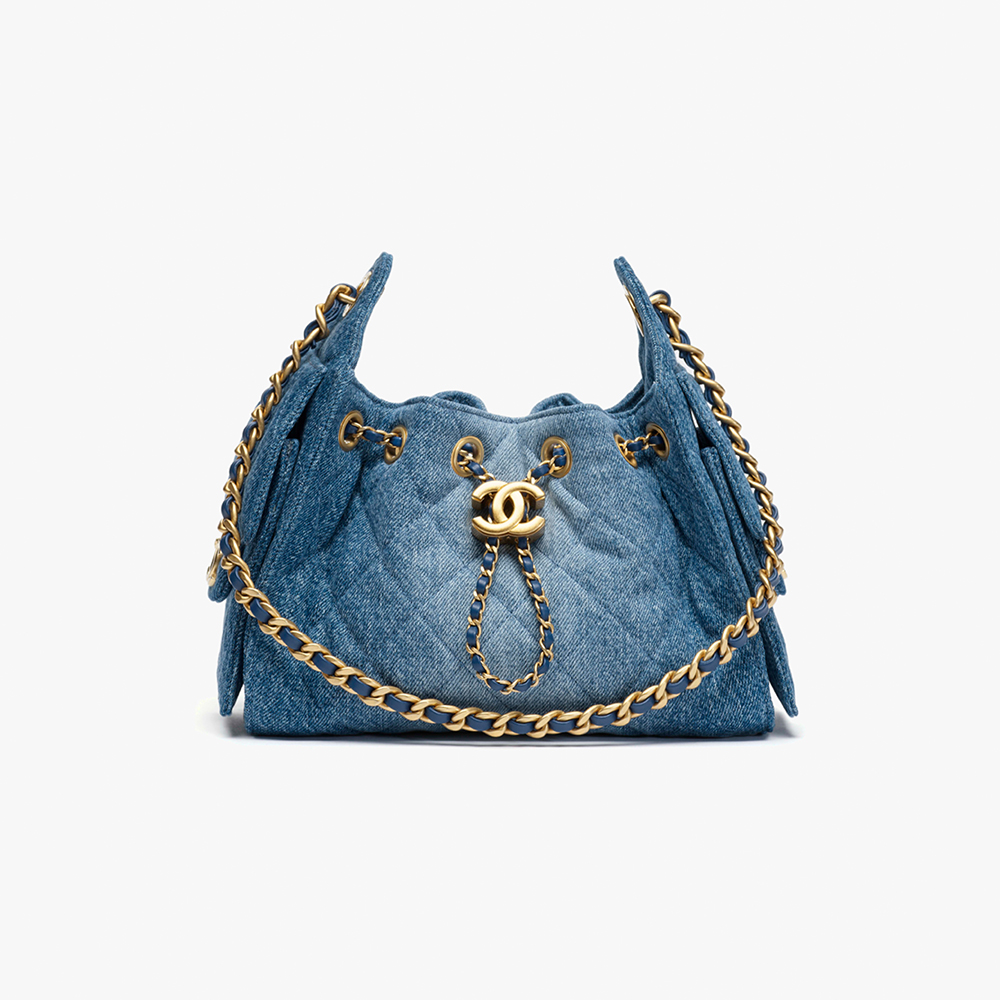 Chanel blue Bag CHANEL 25 Mini Handbag Washed Denim Gold-tone Metal Blue #388434 | Nigo Office