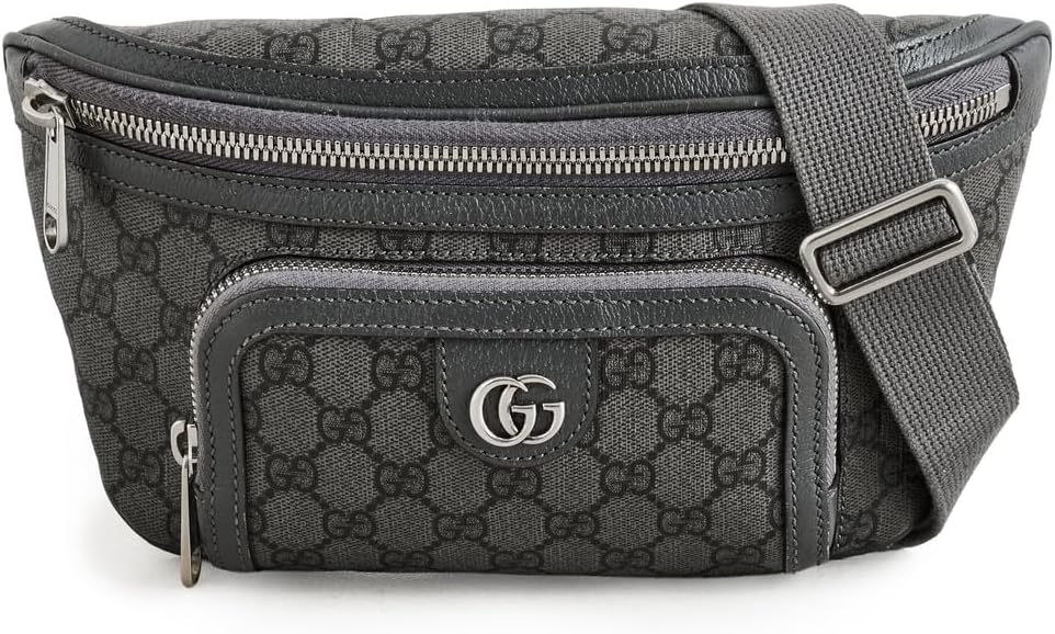 LV Women's Pre-Loved Gucci Waist Bag GG Supreme, Gray/Silver, One Size