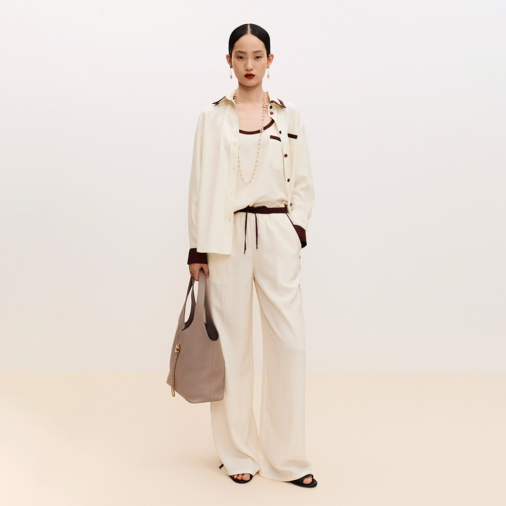 CHANEL Top Silk Pants Silk canvas #381260