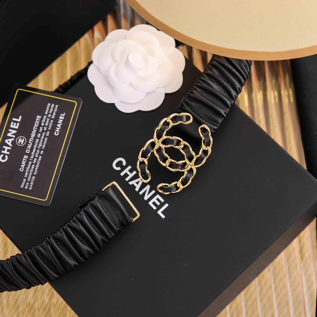 [TOP] CHANEL Elasticity Belt 4 Sizes - Black - 711 Luxury